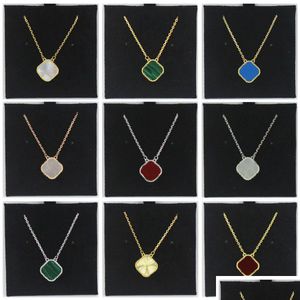 Pendant Necklaces Classic Van Clover Jewelry Woman Four Leaf Jewlery Designer For Women Love Charm Gold Bracelet High Fine Gift Mother Dhsda