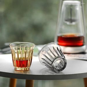 Vinglasögon värmebeständig whisky kopp vertikal rand kreativ glas högt vitt material tempererat kafferöl