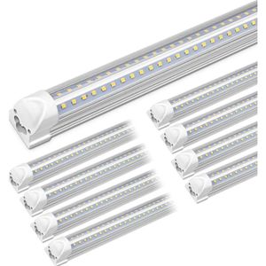 Kihung 8 pacote 8ft LED Shop Light - Super Bright 9750lm 75W Luzes de garagem ligáveis para o porão do workshop - 6000k branco