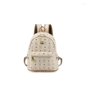 Ryggsäck lyxiga kvinnor axelpåsar designer crossbody skola läder liten tryck koppling rese tygväska björntryck