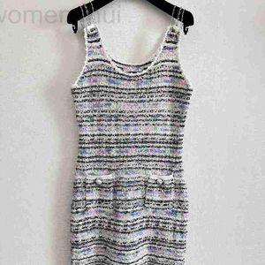 Basic & Casual Dresses designer 24 Summer New Product Small Fragrant Lavender Tone Special Yarn Sling Dress UNY9