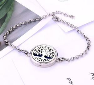 Ny högkvalitativ parfym Essential Oil Diffuser Locket Armband Rostfritt stål Bangle Magnetic For Women Armband7284440