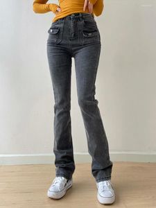 Jeans femminile tvvovvin piccy girl lavate la borsa alta bagliore fianchi da donna mostrano sottili gambe elastiche a pavimento lungo i pantaloni eyvb