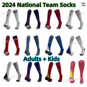 2024 Football socks national team Soccer Socks 24 25 adult Kids children Mexico Knee High Thick team French home away football Sports wear national Scotland socks