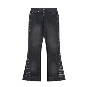 Y2k боковая пэчворчатая пантилоны Hombre Backgy Jeans для мужчин и женщин вымыли уличную одежду. Повседневная джинсовая банки негабаритные 240423