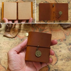 Retro Mini Travellers Notebook Planner oryginalne skórzane notebooki czasopismo ręcznie robione dziennik szkicownika 240428