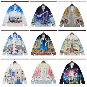 Camicia da uomo Casabianca Full Print Womens Jackets Shirt a maniche lunghe europea europea Coat da spiaggia di moda europea e americana