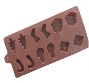 Snabb juldag Santa Silicone Chocolate Molds Bar Mold Cake Mold Ice Tray Cake Decorating Tool7855845