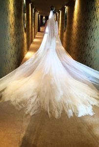 Luxury 3m Long Pearls Bridal Veils Cathedral Length Wedding Veils Bride Veils Custom Made One Layer Sequins Bridal Dress Veil 20533246517