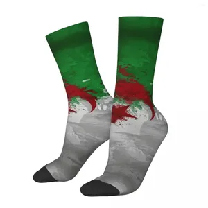 Kadın Socks Cezayir Maske Harita bayrağı Stoklama Grafiği Komik Yenilik Kontrast Renk Sıkıştırma