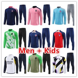 23/24/25 Yetişkin Çocuk Atletico Madrids Trailsuit Chandal Futbol Soccer Trachsuit Eğitim Takım 2024 2025 Futbol Trailsits Set Men Camiseta De Futbol Ceket