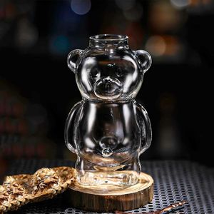 Tumblers 1PC Bear Shaped Cocktail Glass Wine Creative Champagne Glasses Drinking Cups For Bar Pub Club Restaurant Home Kitchenware H240506