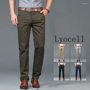 Men's Pants 2024 Luxury Lyocell Baggy Jeans For Men Fashion Straight Stretch Business Leisure Time Male Clothes Work Wear Trousers