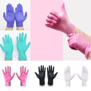 Luvas Luvas de nitrila rosa Luvas descartáveis Latex livre de garotas médias garotas de rosa de rosa para trabalhos domésticos assando cabelos trabalhos xsmall