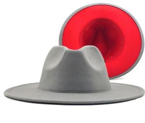 grå röd lapptäcke ull filt jazz fedora hatt kvinnor unisex bred brim panama party trilby cowboy cap män gentleman bröllop hat xl 226681864