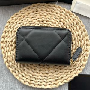 Purses 10a Mirror Quality Designers 7.5 cm Mini Coin Purse Womens Lambskin Quilted Coin Purse Real Leather Wallet Palletter Dragkedja Kreditkortet