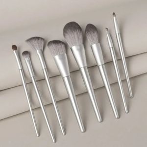 Large Makeup Brush Set White Concealer Foundation Blush Powder Blend Cosmetic Make Up Brushes Eyeshadow Fan Highlighter Brush