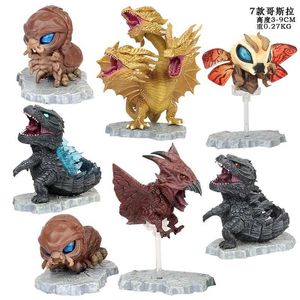 Andra leksaker 7 stycken/set Gojira Söt 3-9cm PVC Action Mönster Toysl240502