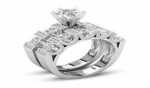 Unique Choucong Vintage Fashion Jewelry Couple Rings 925 Silver Fill Retro Eternity Round Cut White Topaz CZ Diamond Women Bridal 9442497