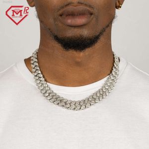 Hip Hop Cuban Chain 19 mm Iced Out Special Design W pełni Baguette Cut VVS MOISSANITE Cuban Link Sain