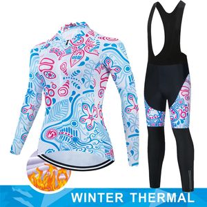 Jersey Cycling Road Bike Uniform Kleidung Winter Thermal Fleece Sportset Frauen Shorts Fahrradkleidung MTB Pro Team Bib Shorts 240506