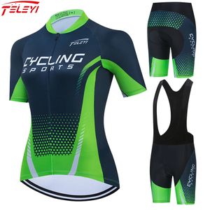 Womens Cicling Jersey Set Summer Antiuv Bicycle Abbigliamento Quickdry Mountain Female Bike Clothes 240506