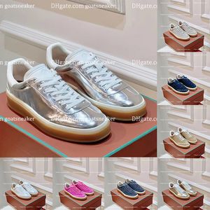 2024 loro piano designer casual shoes leisure lefu men shoes colored german training soft sole retro white women shoes versatile couple sports board lace up low shoes