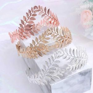 Jóias para cabelos de casamento banda de cabelo retrô romano noiva grego folhas douradas vintage tiaras coroa de noiva de noiva