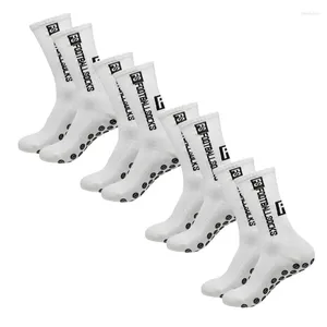Men's Socks 4 Pairs Soccer Sports Grip Anti-slip Basketball Spot Rubber Cotton