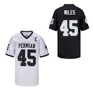 T-shirt maschile American Football Jersey Permian 45 miglia da cucire ricami sportivi all'aperto ventilazione bianca Captain Black Captain 2023 New T240506