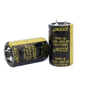 Amplificador 2PC 6800UF 50V JCCON Black Gold Audio Amplifier Filtro Capacitor 25x40mm