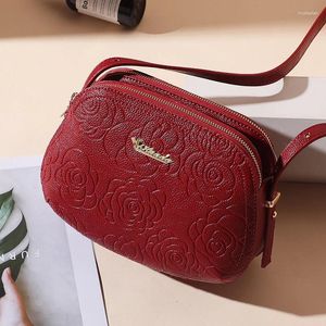 Bolsas de ombro Moda Crossbody de couro genuíno para mulheres de alta qualidade Ladies Small Messenger Bag ao ar livre de luxo