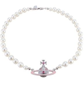Pink Lacquered Saturn Pearl Necklace NANA Same Style Necklace Pink Saturn Lacquered Pearl Necklace1225680