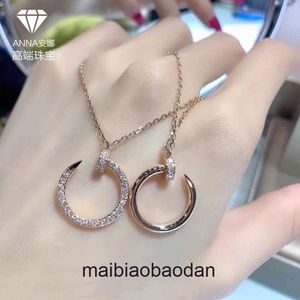Cartre high end designer jewelry necklaces for women 18k rose gold Necklace red full diamond clavicle chain design light luxury Pendant original 1:1 with real logo box