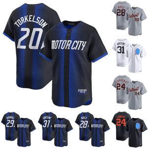 Kaplanlar 2024 City Connect Jersey Miguel Cabrera Javier Baez Spencer Torkelson Riley Greene Tarik Skubal Jack Flaherty Akil Baddoo Parker Meadows Beyzbol Forması