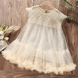 Klänningar nya barn prinsessan tutu klänning för flickor spetsar prom klänningar tonåringar kläder bröllop kostymer sommar lolita vestidos 4 6 8 10 12 y