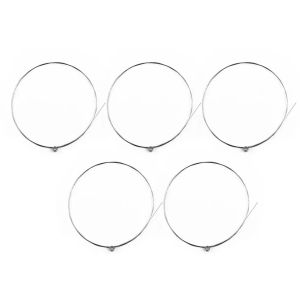 Accessori 5 PC Stringhe single per chitarra in acciaio semplice argenteo 1st e calibri acustici di basso .012 strumento musicale sostituzioni perfette argentea