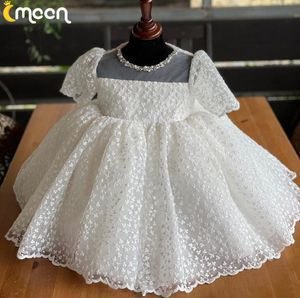 Luxury Girls Borderyer Bristing Dress Kids Dresses Party Falty Kids Badied Pageant Birthday Party Baptism Primeira Comunhão Vestido Z7979