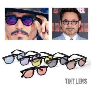 Moda Johnny Depp Style Yuvarlak Güneş Gözlüğü Erkekler Temiz Tinted Lens Marka Tasarım Partisi Gösteri Güneş Gözlükleri Oculos de Sol Eyewear3263875