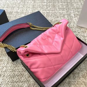 Tasarımcı Zarf Crossbody Çanta Kadınlar Cüzdan Moda Zinciri Yaka Omuz Çantası Altın ve Gümüş Siyah Donanım Büyük Kapasiteli Koltuk Alışveriş Alışveriş Çantası 28cm