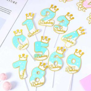 3PCS Candles Crown Number Birthday Cake Decoration Number Candle Birthday Number Cake 0-9 Cake Topper Girl Boy Baby Party Cake Decor Supplie