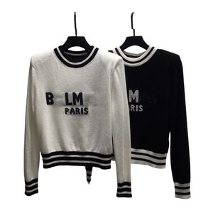 새로운 디자인 여성 로고 편지 Jacquard Long Sleeve 니트 풀오버 점퍼 디자이너 스웨터 SMLXL