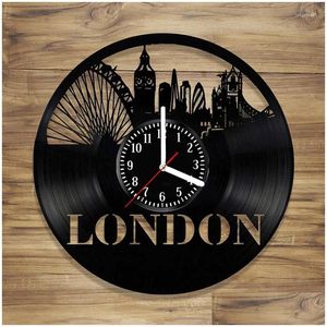 Wall Clocks London Black Home Decor Hanging Unusual Creative Record Digit Alarm Clock Round Decoration Salon Drop Delivery Garden Dhxe0