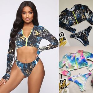 Designer Women Bikini Två stycken Set Female Sexy Floral Print Plus Size Swimewear Clothing Youth Girl Push Up Cover Up Beach Swimsuit Bathing Suit Thongs Top Biquini