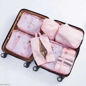 Torby magazynowe 7PC/zestaw Travel Tidy Torebka Home Cyfrowe dane kablowe Organizator kabla do ubrań bagażu na buty Pakowanie kostki