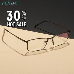 Tendaglasses Metal Full Rim Glasses Men Rectangle Recept Gelglasramar för optiska linser Myopia och Presbyopia 240423