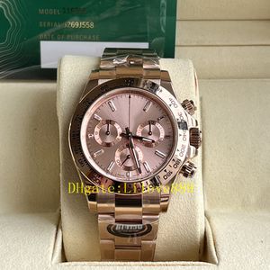 Fashion Men's Watch 4130 Mechanical Automatic Movement 40mm 116505 Sapphire Night Glow Waterproof dial Rose Gold strap