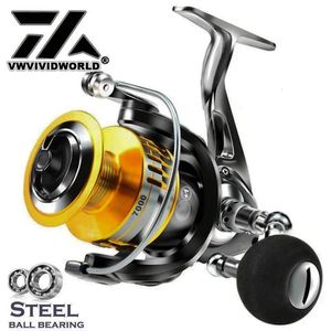 Vwvividworldfreshwater e água salgada Reelspinning Reelmetal Spoolmetal Armmetal Footalloy Gearbig Pulling Drag 240506