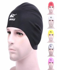 Capa Capacões de natação para homens adultos meninas jovens de cabelo longo e orelha à prova d'água100 Silicone Swim Bound Cap fabrica 5930126