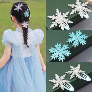 Hårtillbehör Snöflinga Hårklämma mousserande vatten Diamond Ice Snow Princess Crystal Hair Headwear Girl Snowflake Accessories Hair Clip S F1P6 WX